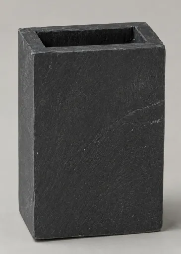 Porta-Escovas em Pedra Preto Ø7,5x5x11 cm