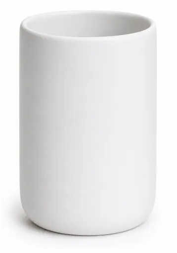 Porta-Escovas Andrea House Cerâmica Branco Mate Ø7x10,5 cm