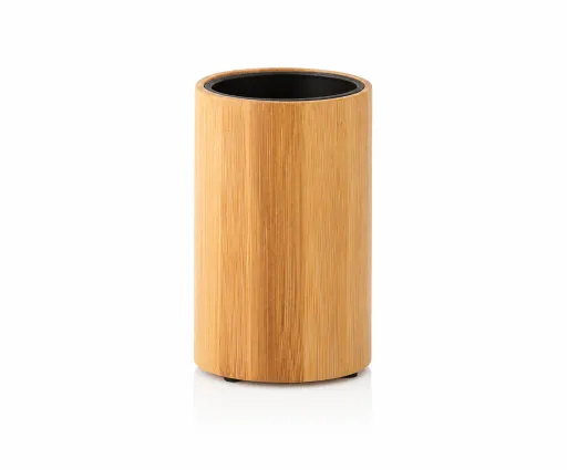 Suporte para Escovas Andrea House Bamboo Preto Ø7x11 cm