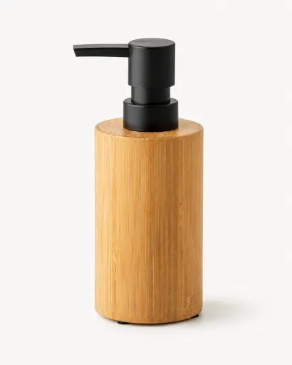 Doseador Andrea House em Bambu Natural e Preto 150 ml