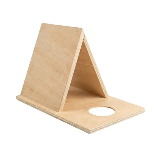 Porta Livros de Madeira Natural para Secretária e Escritório – Organizador Estável e Elegante