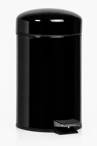 Cesto de Papéis para Casa de Banho em Metal Branco com Pedal 3L Ø17x29,5 cm – Compacto e Higiénico