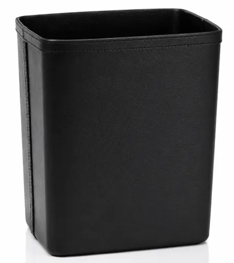 Cesto para Papéis Preto com Efeito Pele 25 x 22 x 29 cm