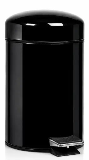 Cesto de Papéis com Pedal Andrea House Preto 3 L Ø17 x 29,5 cm