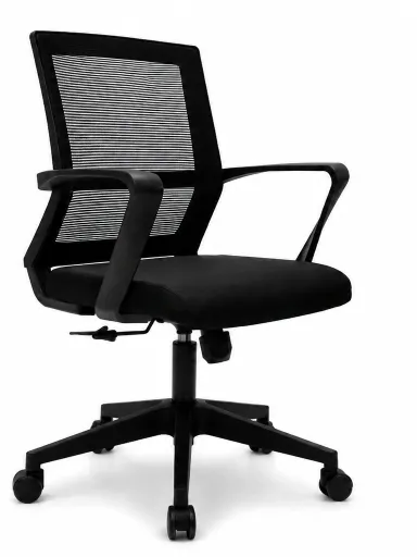 Cadeira Operativa Santiago Pecunia Preto – Ergonómica com Encosto em Rede Riva Office
