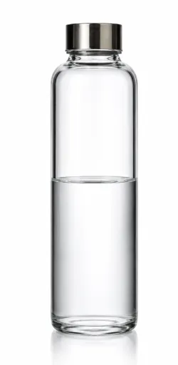Garrafa de Vidro Andrea House 500ml com Tampa Inox Hermética
