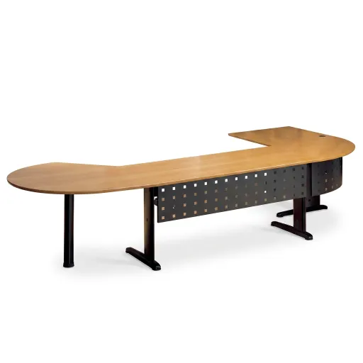 Secretária de Escritório Scenic 1600x800x740mm com Canto Curvo e Gota Direita – Scenic