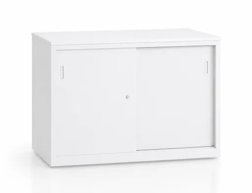 Armário de Escritório Branco com Portas de Correr 800x1200x420mm
