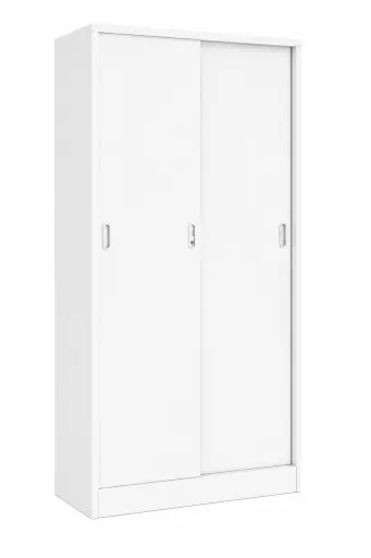 Armário de Escritório 1950x1000x420mm com Portas de Correr Branco