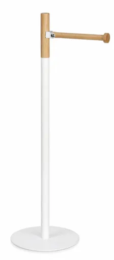 Porta-Rolos de Chão Andrea House Branco e Madeira Ø17 x 54,5 cm