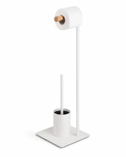 Suporte WC 2 em 1 Andrea House Branco 20x20x71 cm