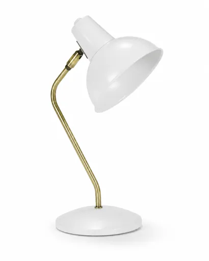 Candeeiro de Mesa Andrea House Branco e Dourado 37 cm