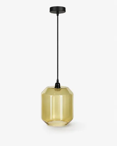 Candeeiro de Tecto em Vidro e Dourado – Andrea Candeeiro de Teto Andrea House Vidro e Dourado Ø22 cm