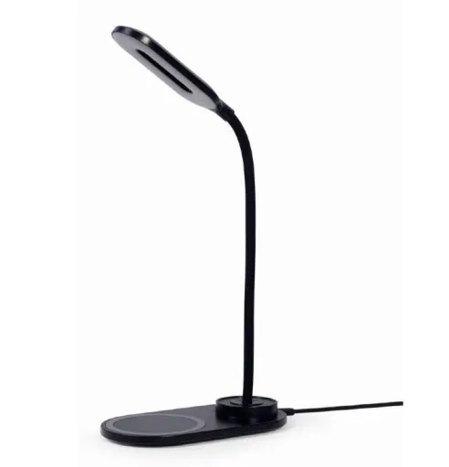 Candeeiro de Mesa Gembird Preto com Carregador Wireless