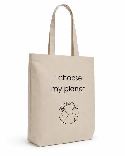 Saco de Algodão “My Planet” 38x42 cm – Reutilizável e Sustentável