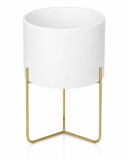 Candeeiro de Mesa Gatsby em Latão e Branco Ø30 x 50 cm – Andrea House