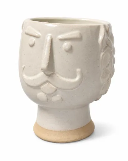 Vaso de Cerâmica Mister 11,5 x 17,5 cm em Tons Neutros