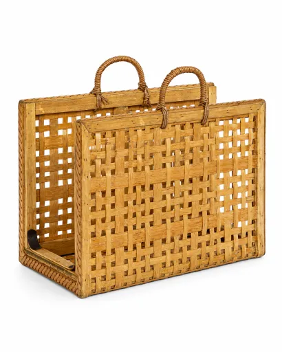 Suporte para Revistas em Bambu Natural 41,5 x 23,5 x 25 cm