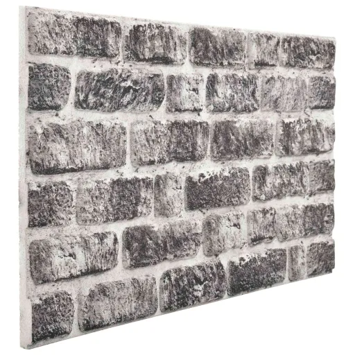 Painéis de Parede   Cinza Escuro e Branco 100 x 50 cm (10 pcs)