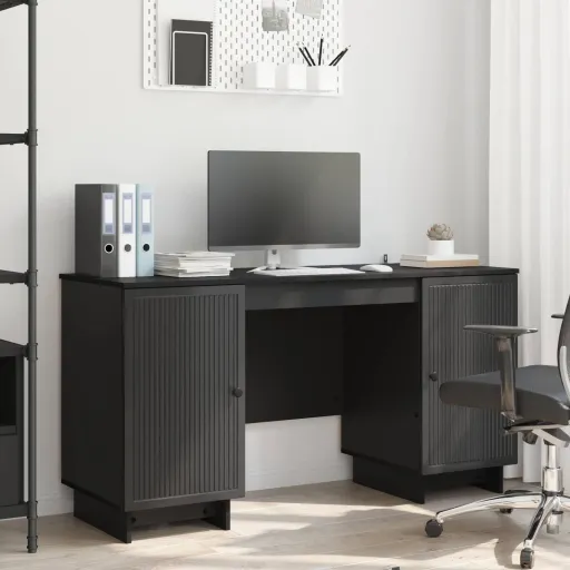 Mesa Preto Derivados de Madeira 142,5 x 50 x 75 cm