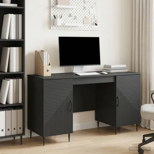 Mesa Preto 142,5 x 50 x 75 cm Derivados de Madeira