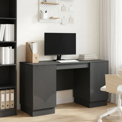 Mesa Preto 142,5 x 50 x 75 cm Derivados de Madeira