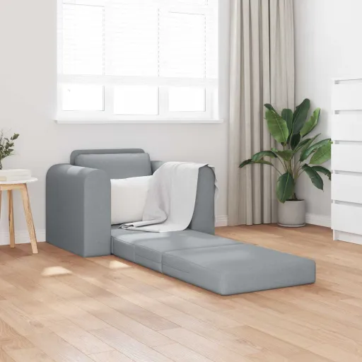 Sofá-Cama Cinzento-Claro 98 x 71 x 83 cm Tecido