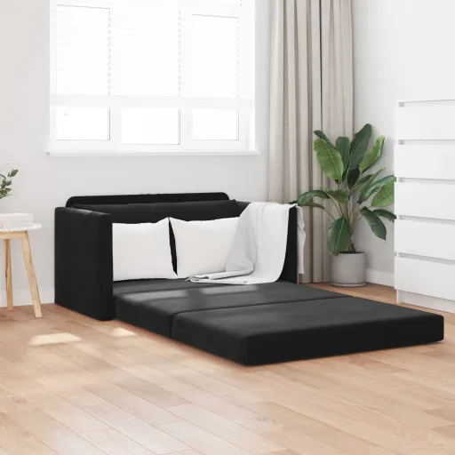Sofá-Cama Preto 124 x 71 x 78 cm Veludo