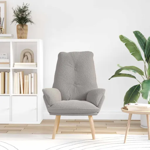 Poltrona Cinzento-Claro 69 x 74 x 93 cm Tecido Sherpa