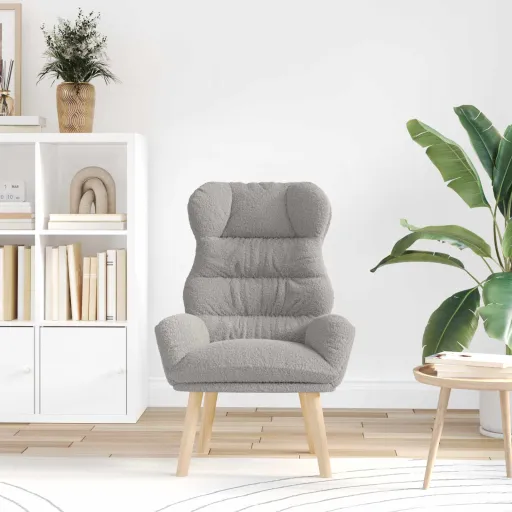 Poltrona Cinzento-Claro 69 x 74 x 93 cm Tecido Sherpa
