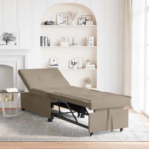 Sofá-Cama Retrátil Cinzento-Acastanhado 194 x 67 x 82 cm