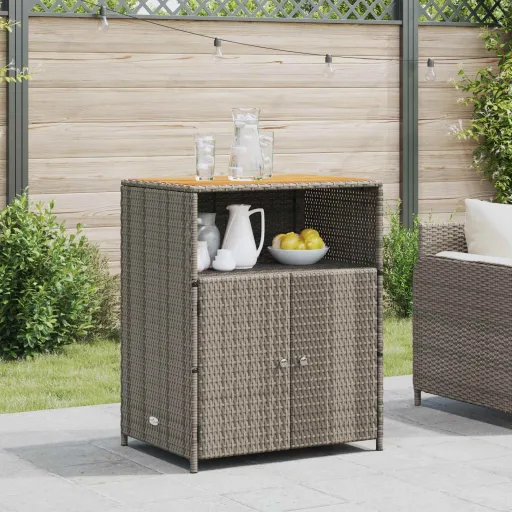 Armário Cinzeto 70 x 50 x 87 cm Poliéster e Rattan Roly