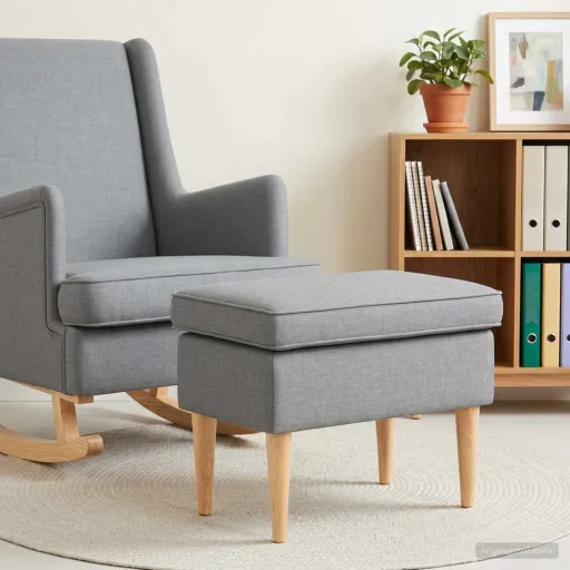 Pufe para os Pés Cinzento-Claro 55 x 35 x 41 cm Tecido
