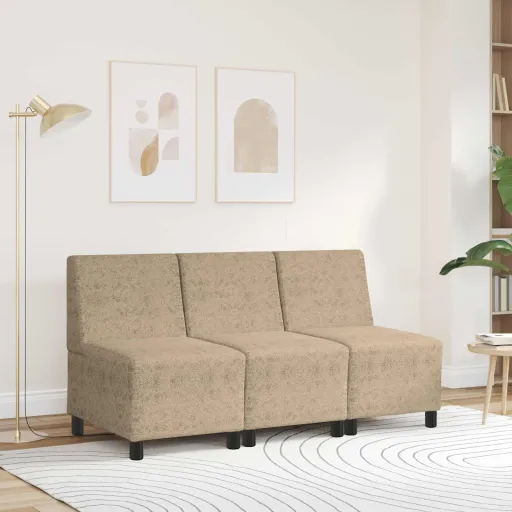 Unidade de Sofá Modular Sem Braços Cinzento-Claro