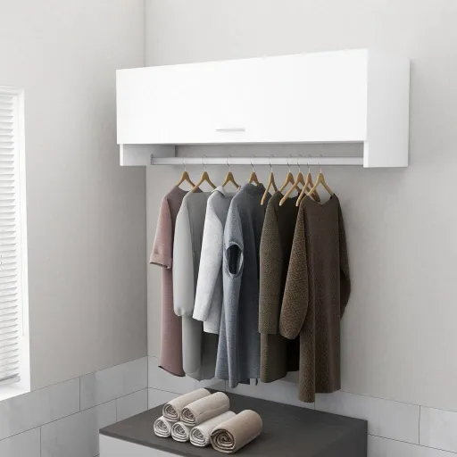 Roupeiro 100x32,5x35 cm Derivados de Madeira Branco