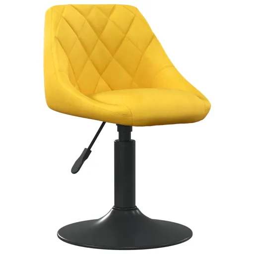 Cadeiras de Jantar Giratórias   Veludo Amarelo Mostarda (6 pcs)