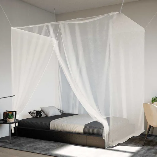 Rede Mosquiteira Suspensa Malha Branco 220x180x180 cm