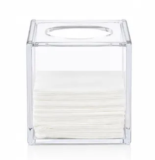 Suporte para Lenços em Acrílico Transparente 13 x 13 x 15 cm