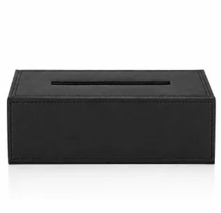 Suporte para Lenços Preto com Efeito Pele