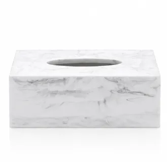 Suporte para Lenços Efeito Mármore 24 x 13 x 8 cm