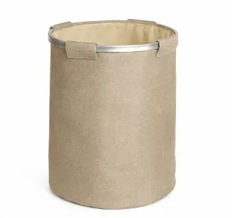 Cesto de Roupa Suja Marfim 60 Litros Ø38 x 54 cm para Lavandaria e Casa de Banho