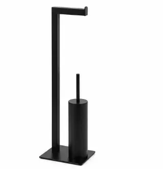 Suporte de Papel Higiénico e Piaçaba em Metal Preto – Design Moderno e Funcional