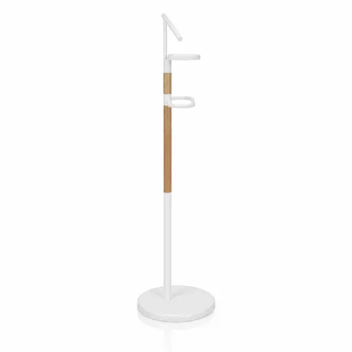 Cabide de Quarto em Madeira e Metal Branco 46 x 28 x 113 cm