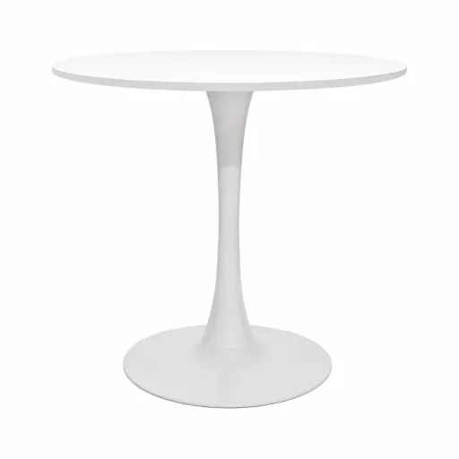 Mesa Redonda Flow Branca Ø800 mm para Escritório, Salas de Reunião e Zonas Lounge