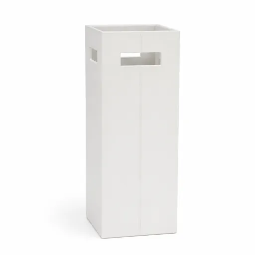 Porta Guarda-Chuvas Efeito Pele Branco 21 x 21 x 55 cm