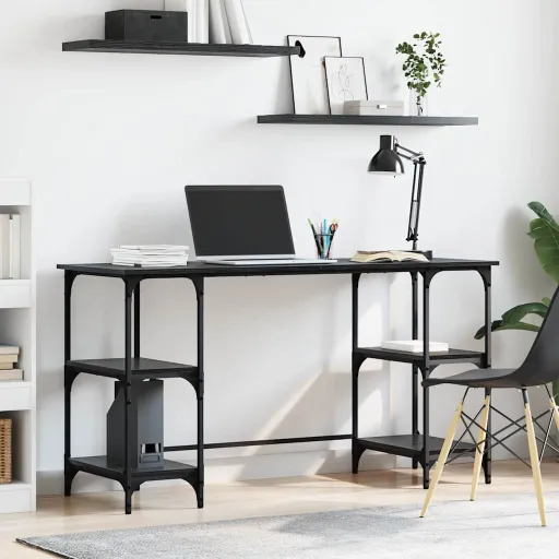 Mesa Carvalho Preto Derivados de Madeira 140 x 50 x 75 cm