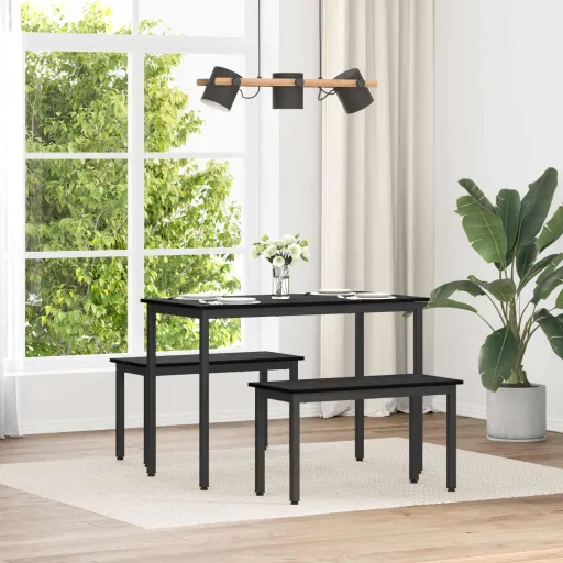 Banco Carvalho Preto 80 x 35 x 45 cm Derivados de Madeira