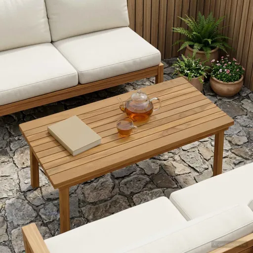 Tampo de Mesa 80 x 40 x 3,5 cm Retangular Natural