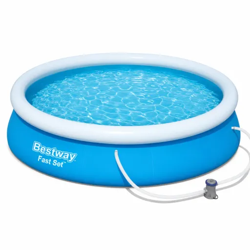 Piscina Insuflável Bestway 57274 com Aro 366 × 76 cm 5377 L Azul com Depurador e Filtro