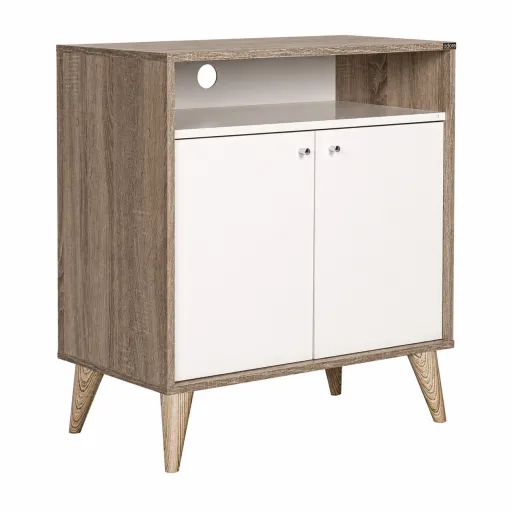 Armário Misto Multiusos  Latte e Branco Brilhante 790x730x420 mm